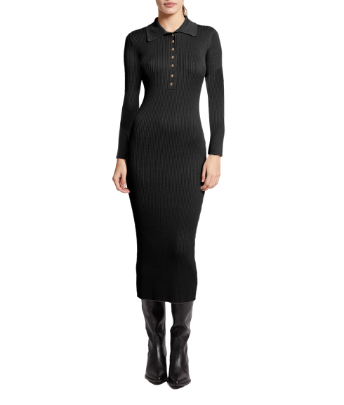 Mari L/S Collared Midi Dress