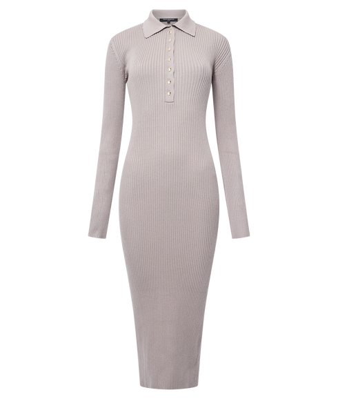 Mari L/S Collared Midi Dress