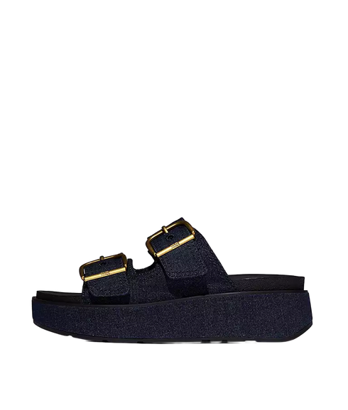 Gen-ff Max Buckle Two-Bar Denim Slides