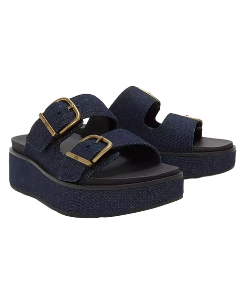 Gen-ff Max Buckle Two-Bar Denim Slides