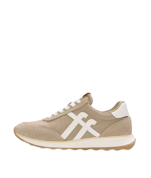 Retro-Q Ff Fabric/Suede Sneakers - Cappuccino/Cream