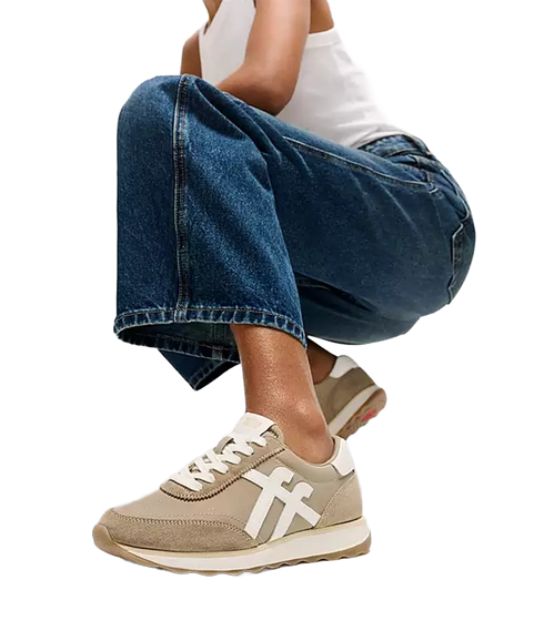 Retro-Q Ff Fabric/Suede Sneakers - Cappuccino/Cream