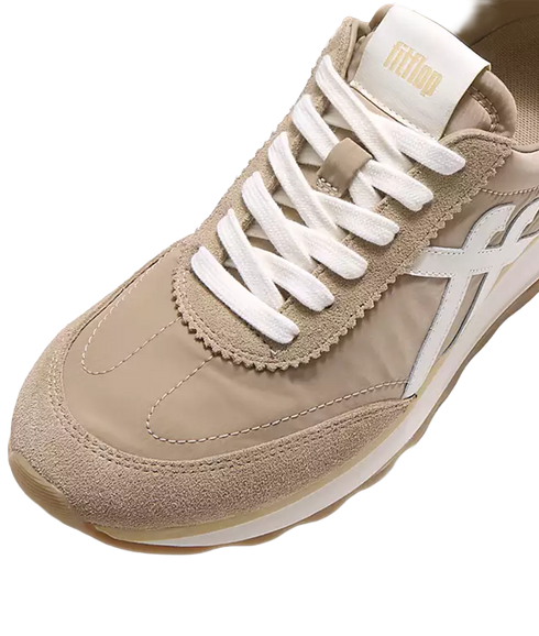 Retro-Q Ff Fabric/Suede Sneakers - Cappuccino/Cream