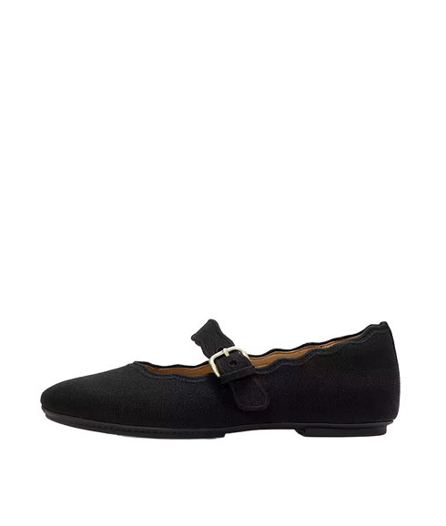 Delicato Wave-Edge Canvas Mary Janes