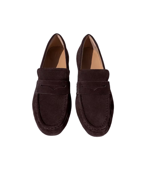 Delicato Suede Loafers - Chocolate Brown