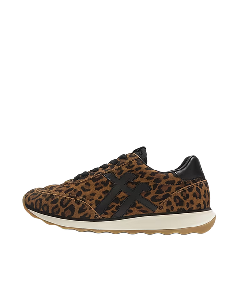 Retro-Q Ff Suede Leopard Trainers - Tan/Black
