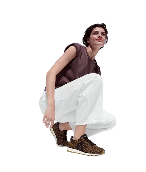 Retro-Q Ff Suede Leopard Trainers - Tan/Black