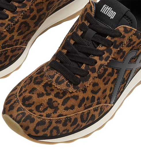 Retro-Q Ff Suede Leopard Trainers - Tan/Black