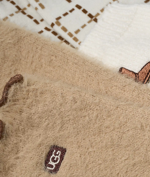 Ugg Classic Crew 3 Pack Socks - Classic Boot/Plaid/Sand