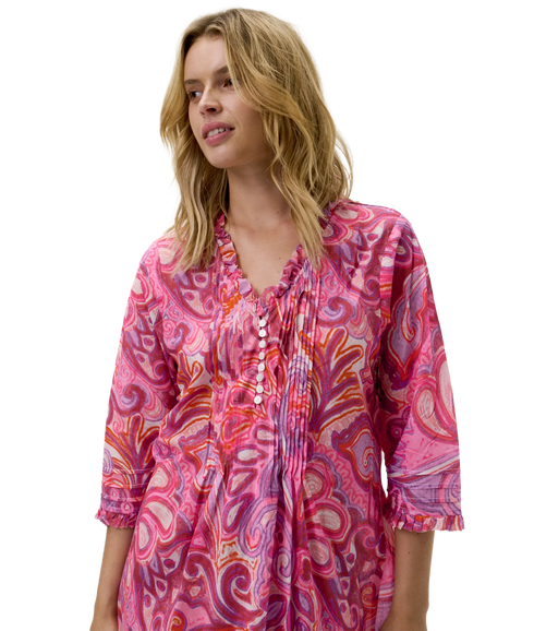 Long Poppy Dress - Pink Swirl