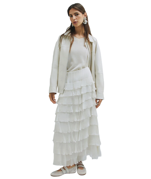 Tritone Skirt - Wool White