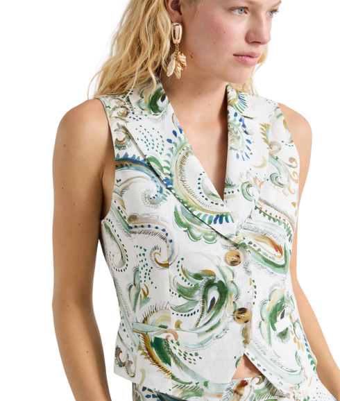 Melodia Waistcoat - Optical White