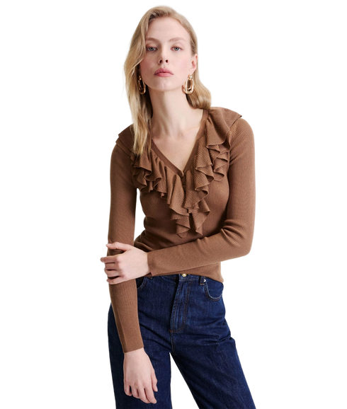 Operoso Sweater Tank Top - Tobacco Brown