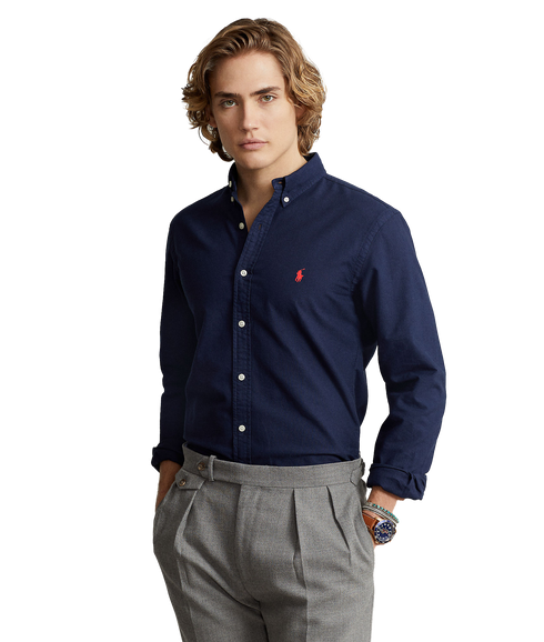 Slim Fit Oxford Shirt - Navy