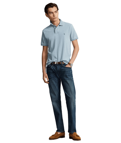 The Iconic Mesh Polo Shirt Indigo - Blue