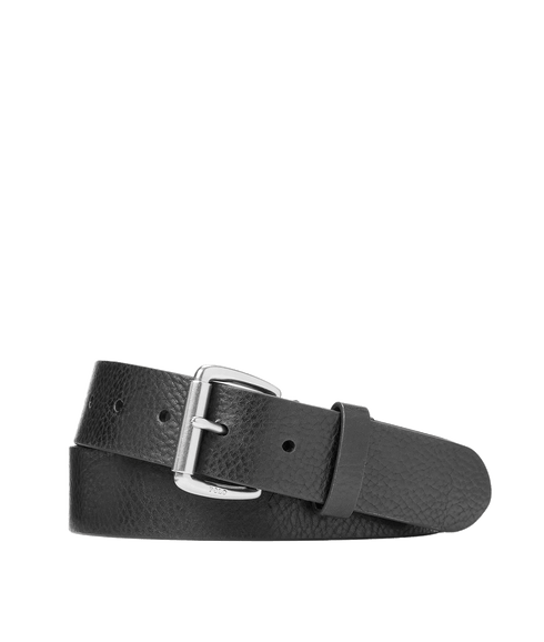 Tumbled Leather Belt - Black