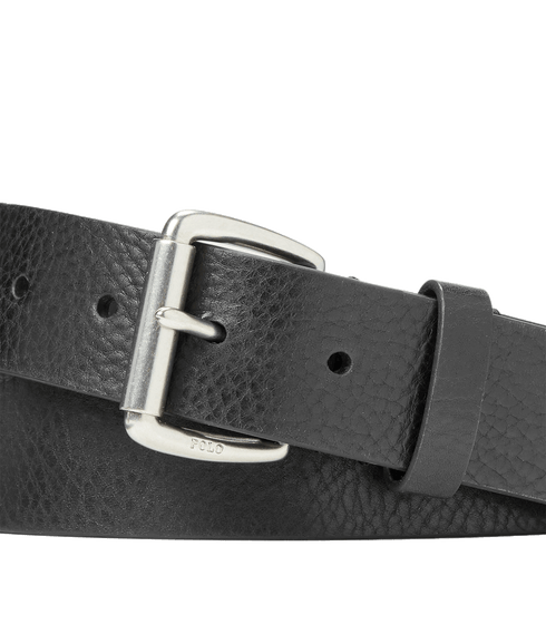 Tumbled Leather Belt - Black