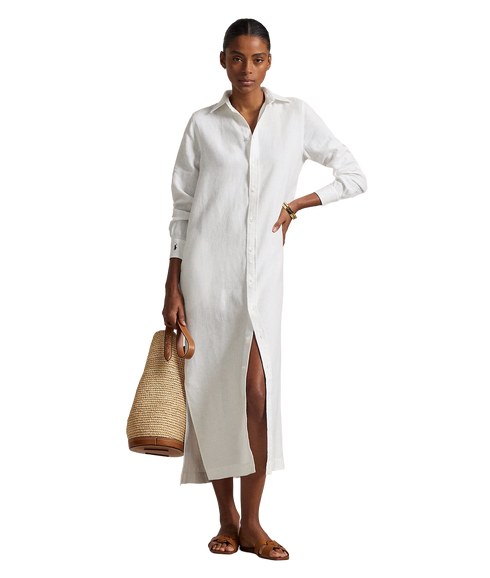 Linen Shirtdress - White