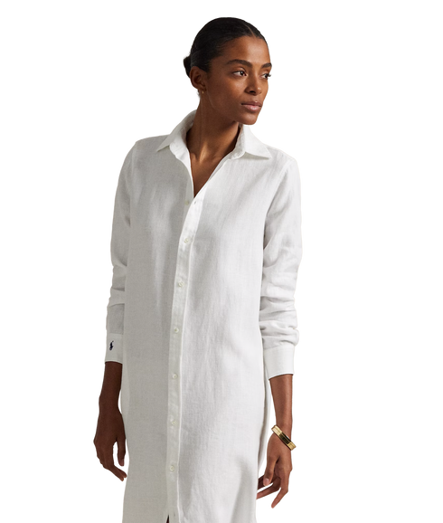 Linen Shirtdress - White