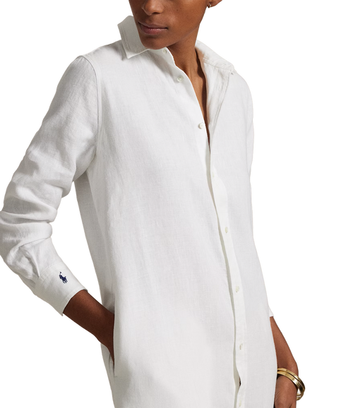 Linen Shirtdress - White