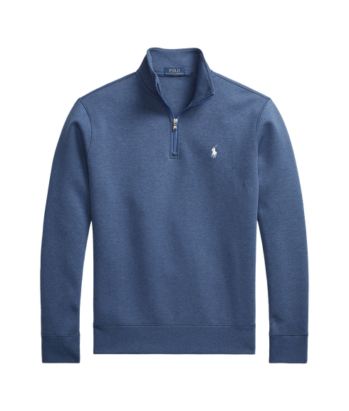 Double-knit Quarter-zip Pullover - Blue