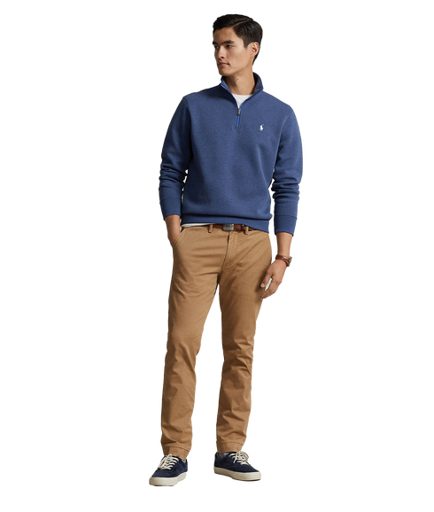 Double-knit Quarter-zip Pullover - Blue
