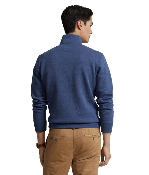 Double-knit Quarter-zip Pullover - Blue