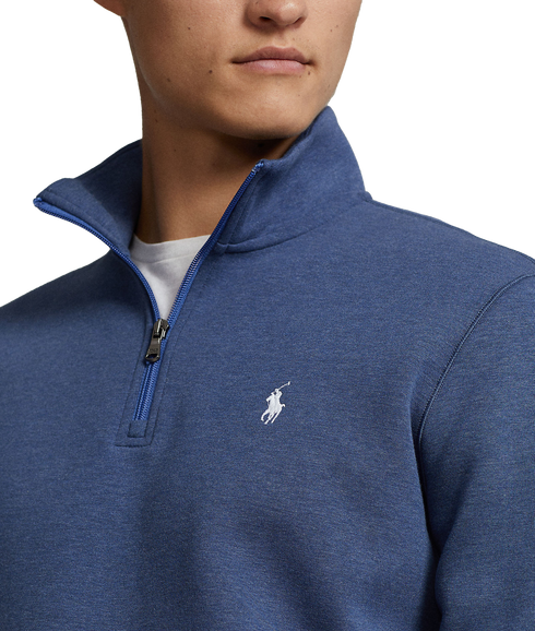 Double-knit Quarter-zip Pullover - Blue