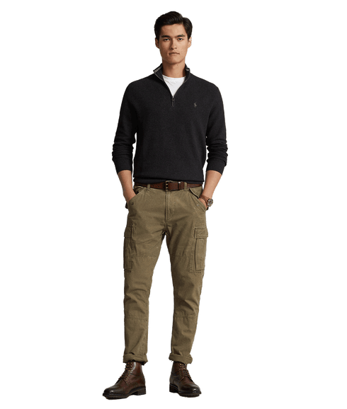 Mesh-knit Cotton Quarter-zip Sweater - Grey