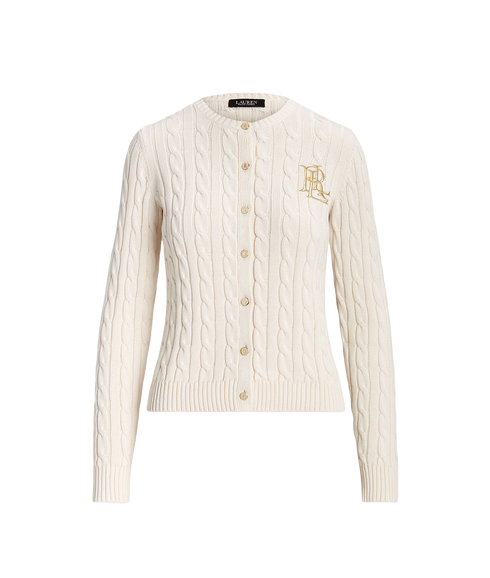 Cable-Knit Cotton Cardigan - Cream
