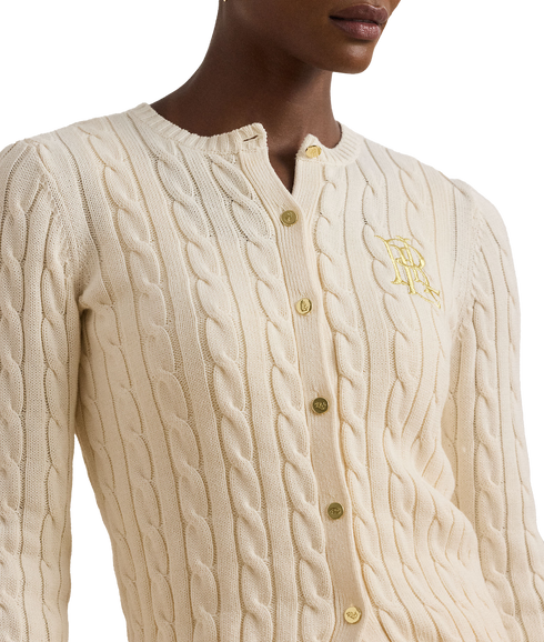 Cable-Knit Cotton Cardigan - Cream