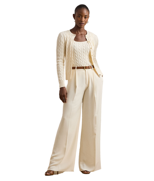 Cable-Knit Cotton Cardigan - Cream