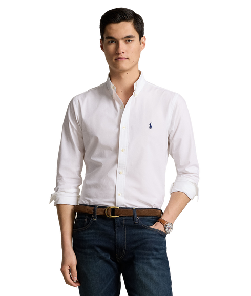Custom Fit Stretch Poplin Shirt - White