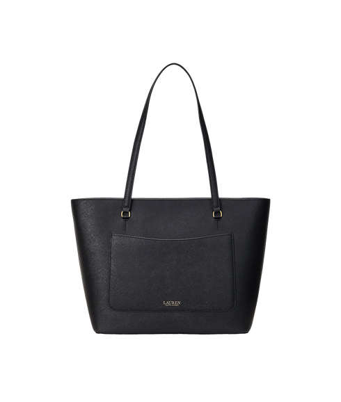 Crosshatch Leather Medium Karly Tote - Black