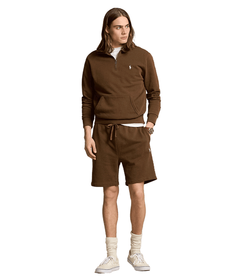 Loopback Fleece Quarter-zip Sweatshirt - Brown