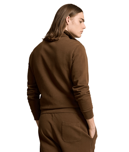 Loopback Fleece Quarter-zip Sweatshirt - Brown