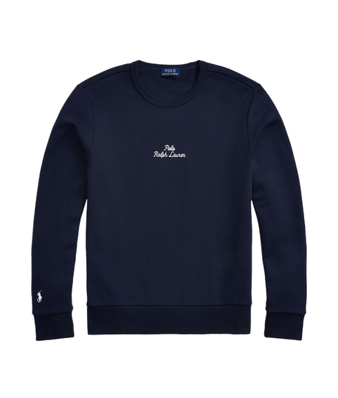 Embroidered-logo Double-knit Sweatshirt - Navy