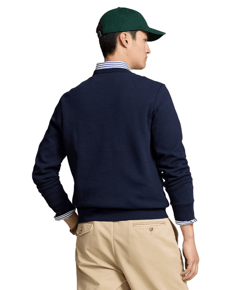 Embroidered-logo Double-knit Sweatshirt - Navy