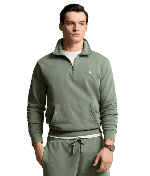 Loopback Fleece Quarter-zip Sweatshirt - Green