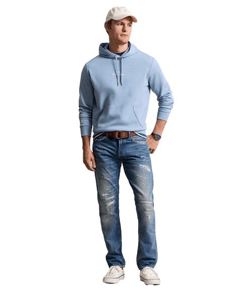 Logo Double-knit Hoodie - Blue