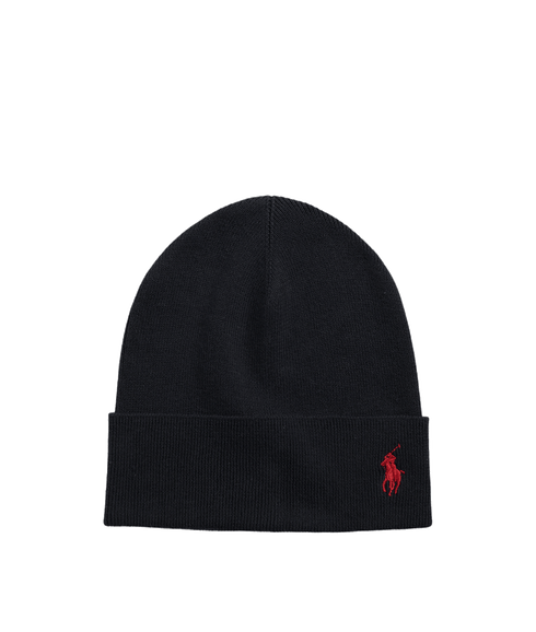Rib-knit Cotton Beanie - Black