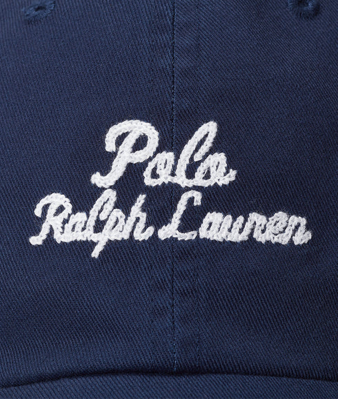 Embroidered Logo Cotton Twill Ball Cap - Navy