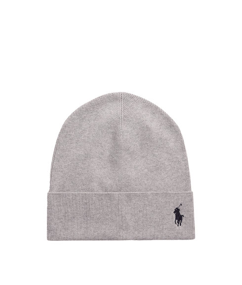 Rib-knit Cotton Beanie - Grey