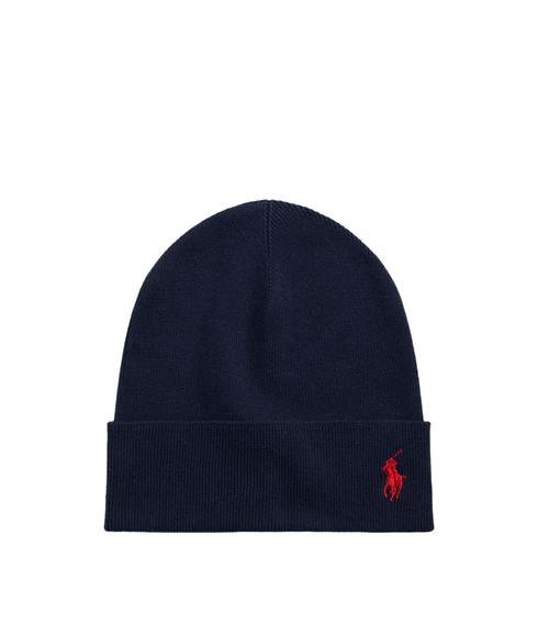 Rib-knit Cotton Beanie - Navy