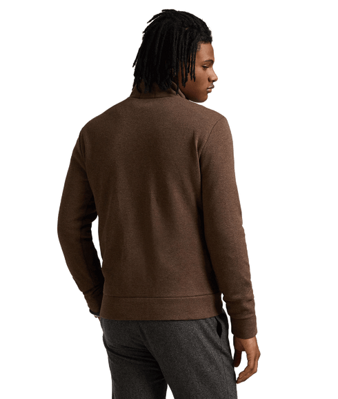 Double-knit Mesh Quarter-zip Pullover - Brown