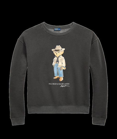 Polo Bear Fleece Crewneck - Black
