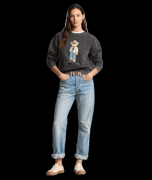 Polo Bear Fleece Crewneck - Black