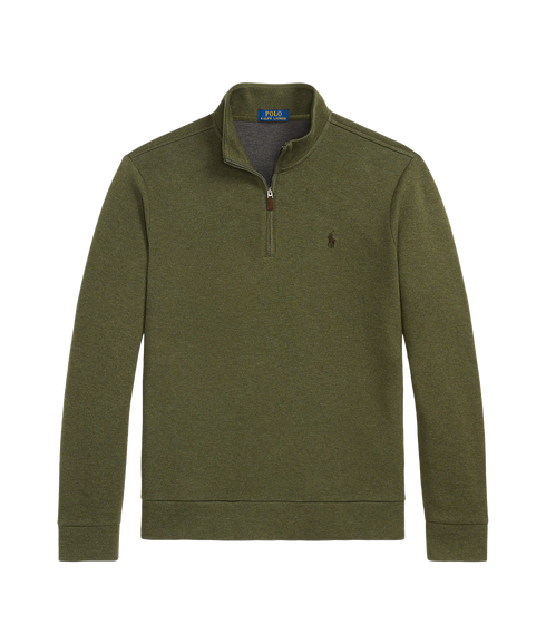 Double-knit Mesh Quarter-zip Pullover - Green