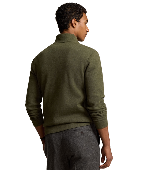 Double-knit Mesh Quarter-zip Pullover - Green