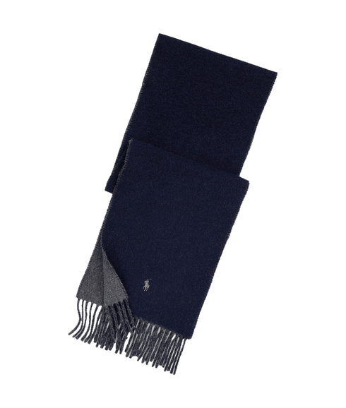 Reversible Wool-blend Scarf - Navy